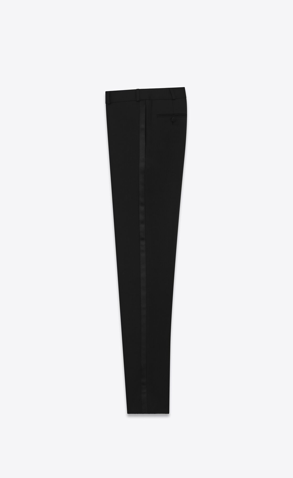 YSL Tuxedo Straight Pants In Grain De Poudre Black | KTREW2794