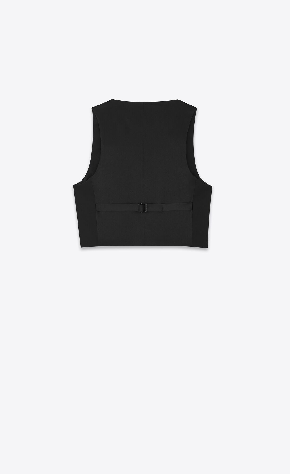 YSL Tuxedo Vest In Grain De Poudre Black | CEUHD7063