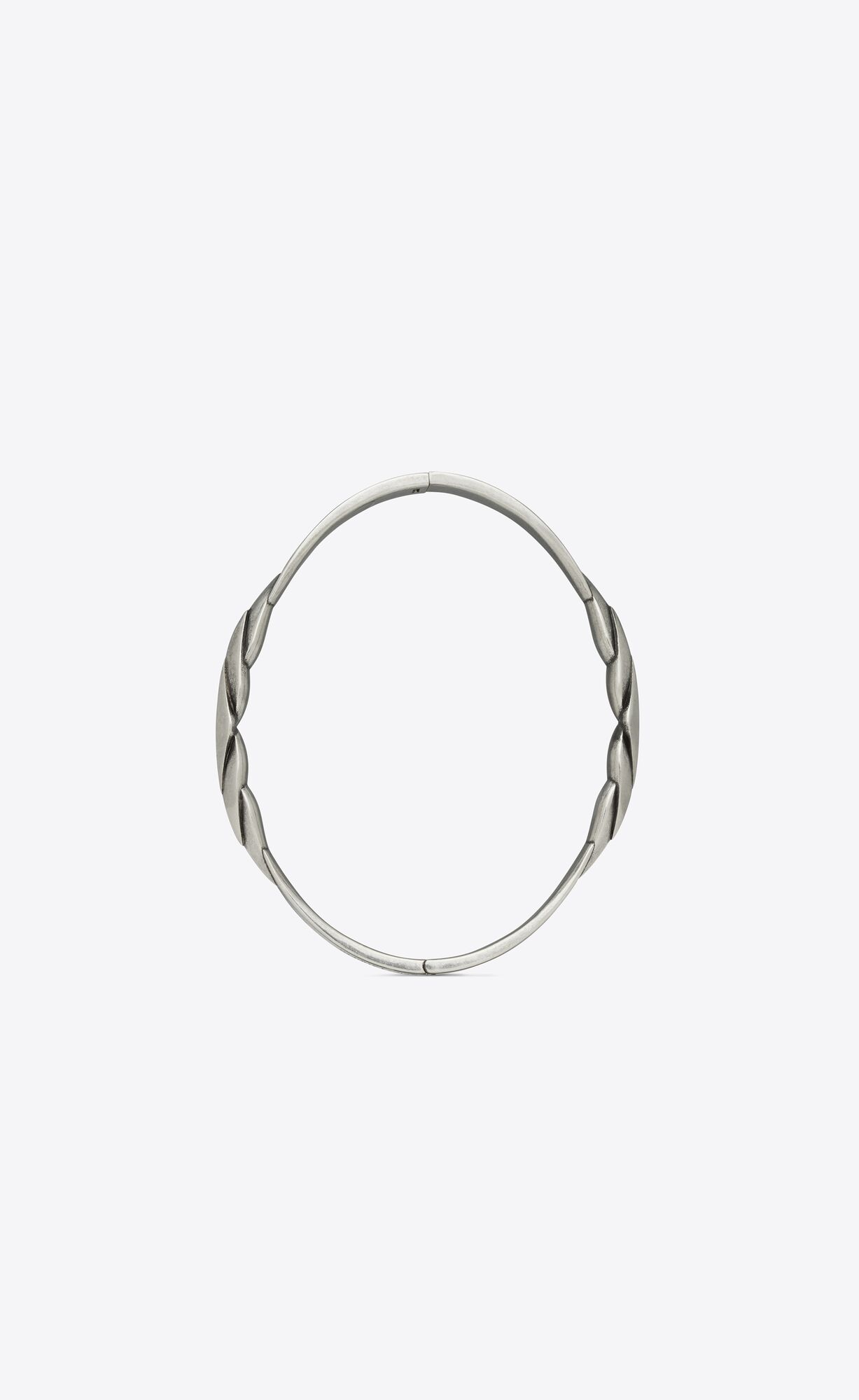 YSL V Bracelet In Metal Oxidized Silver | DXFBV2517