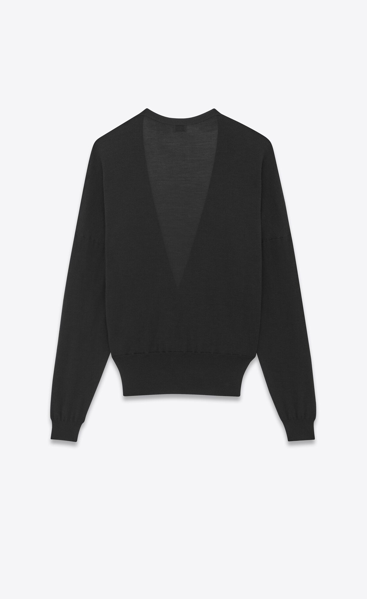 YSL V-neck Sweater In Cashmere, Wool And Silk Black | NHXMC9681