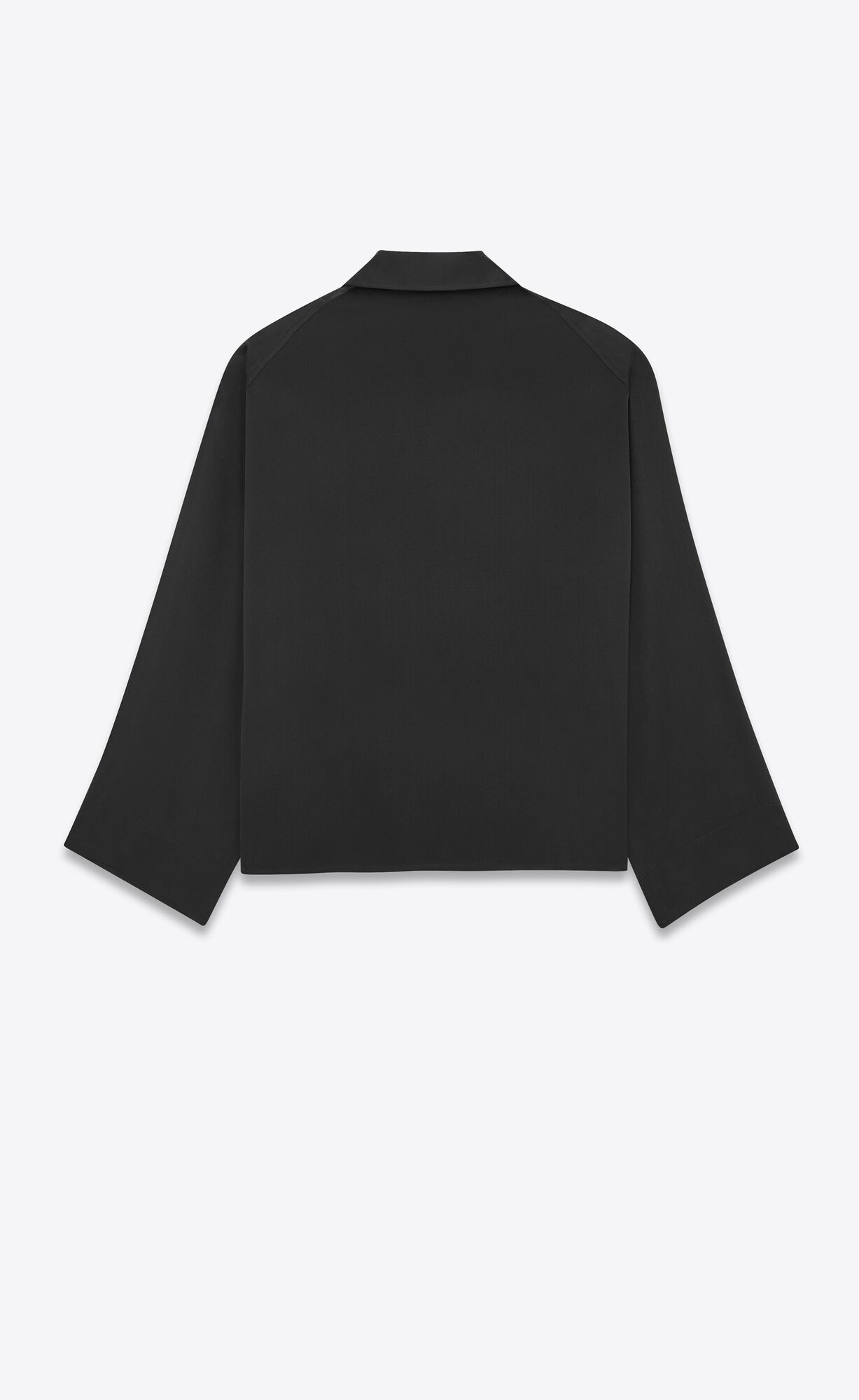 YSL Vareuse Shirt In Crepe Satin Black | JUQML4623