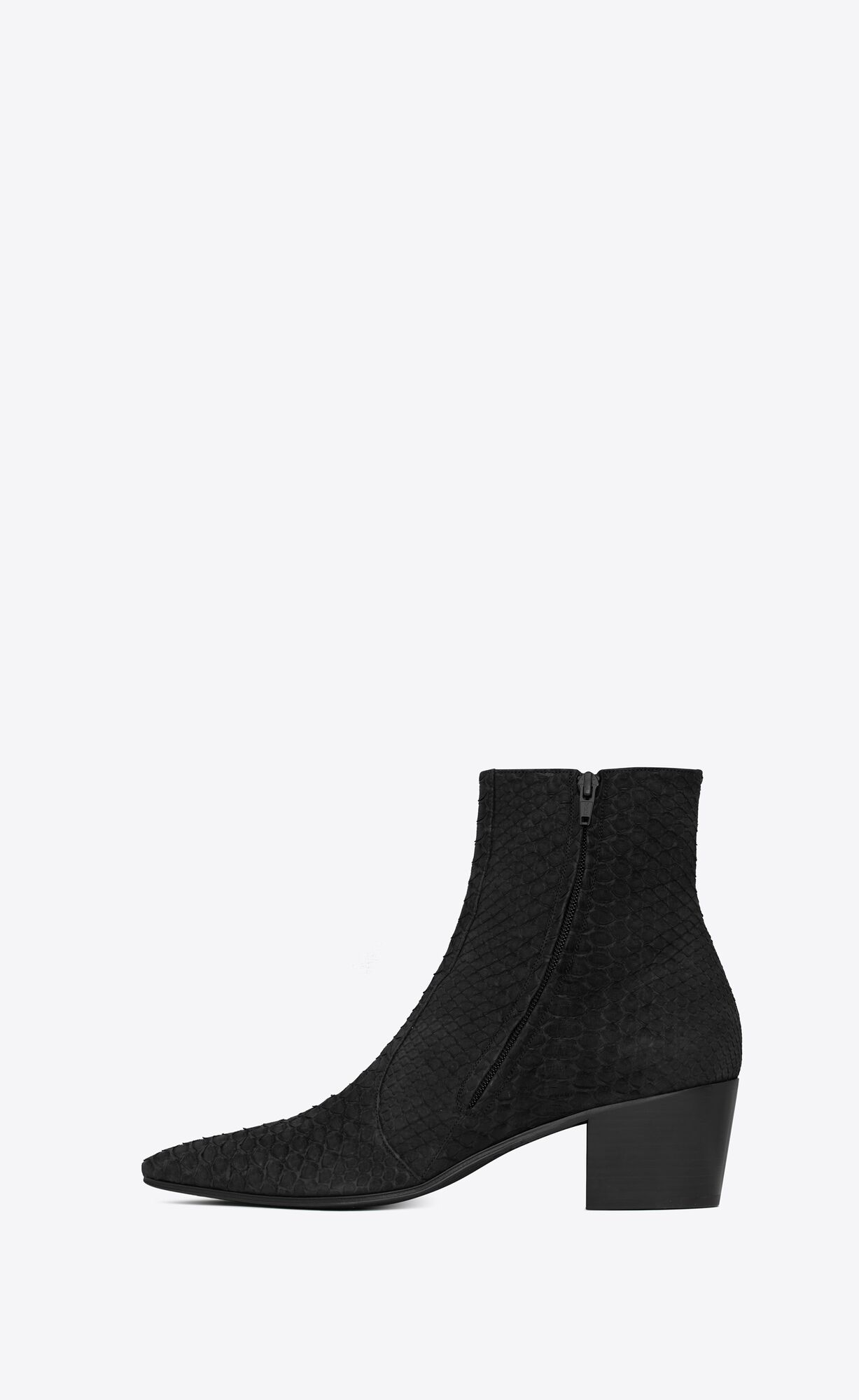 YSL Vassili Zipped Boots In Python Black | DWLBC9864