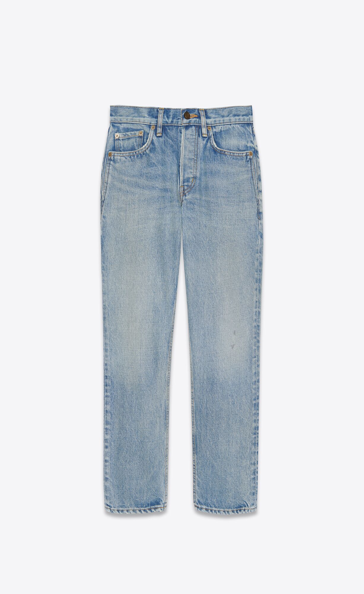 YSL Venice Cropped Jeans In Dirty Authentic Blue Denim Light Dirty Authentic | NTVOC9306