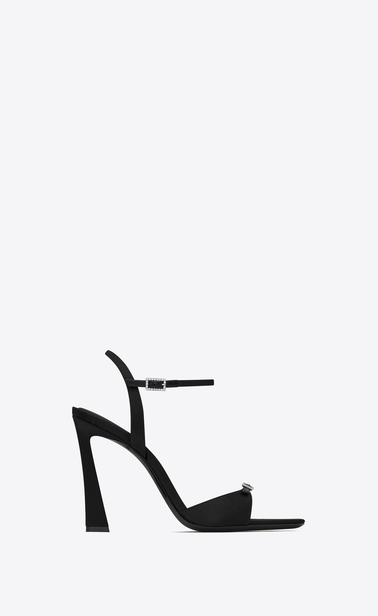 YSL Venue Sandals In Crepe Satin Black | YDSBE3864