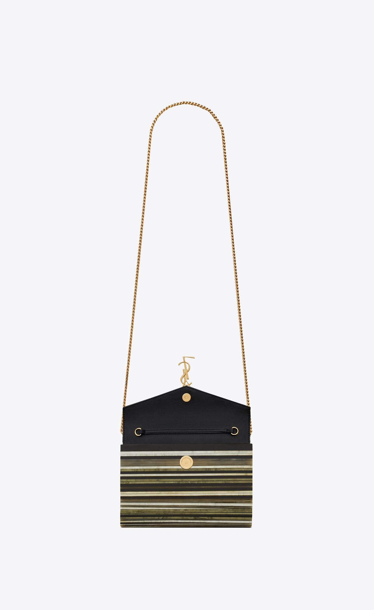 YSL Vicky Miniaudiere In Plexiglass Black, Green And Grey | MLJEY0236