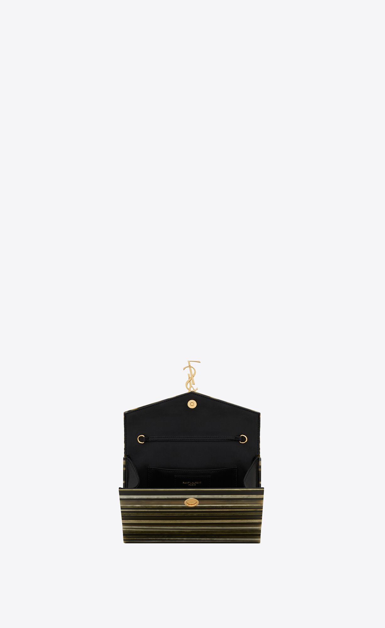 YSL Vicky Miniaudiere In Plexiglass Black, Green And Grey | MLJEY0236