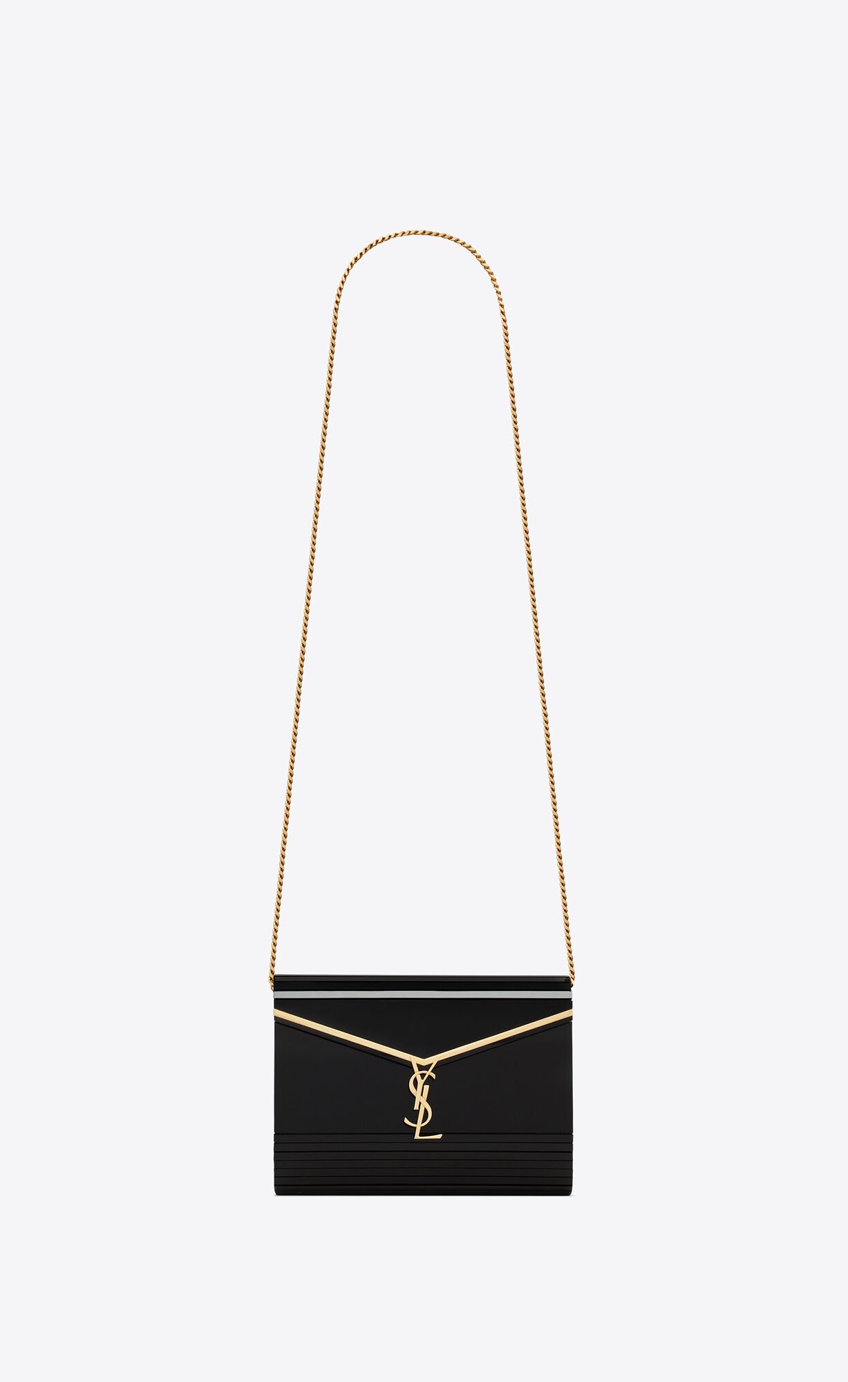 YSL Vicky Miniaudiere In Plexiglass Black | TRQDL7308