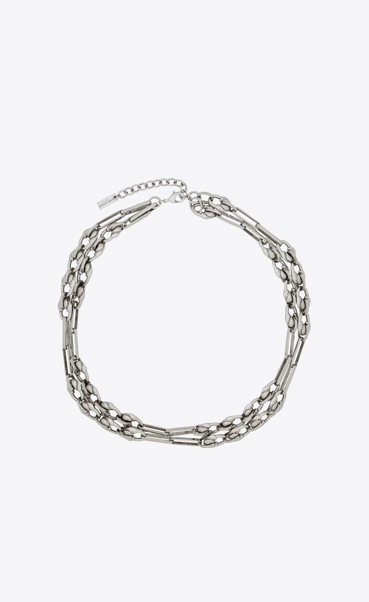 YSL Vintage Necklace In Metal Oxidized Silver | YTONP3812