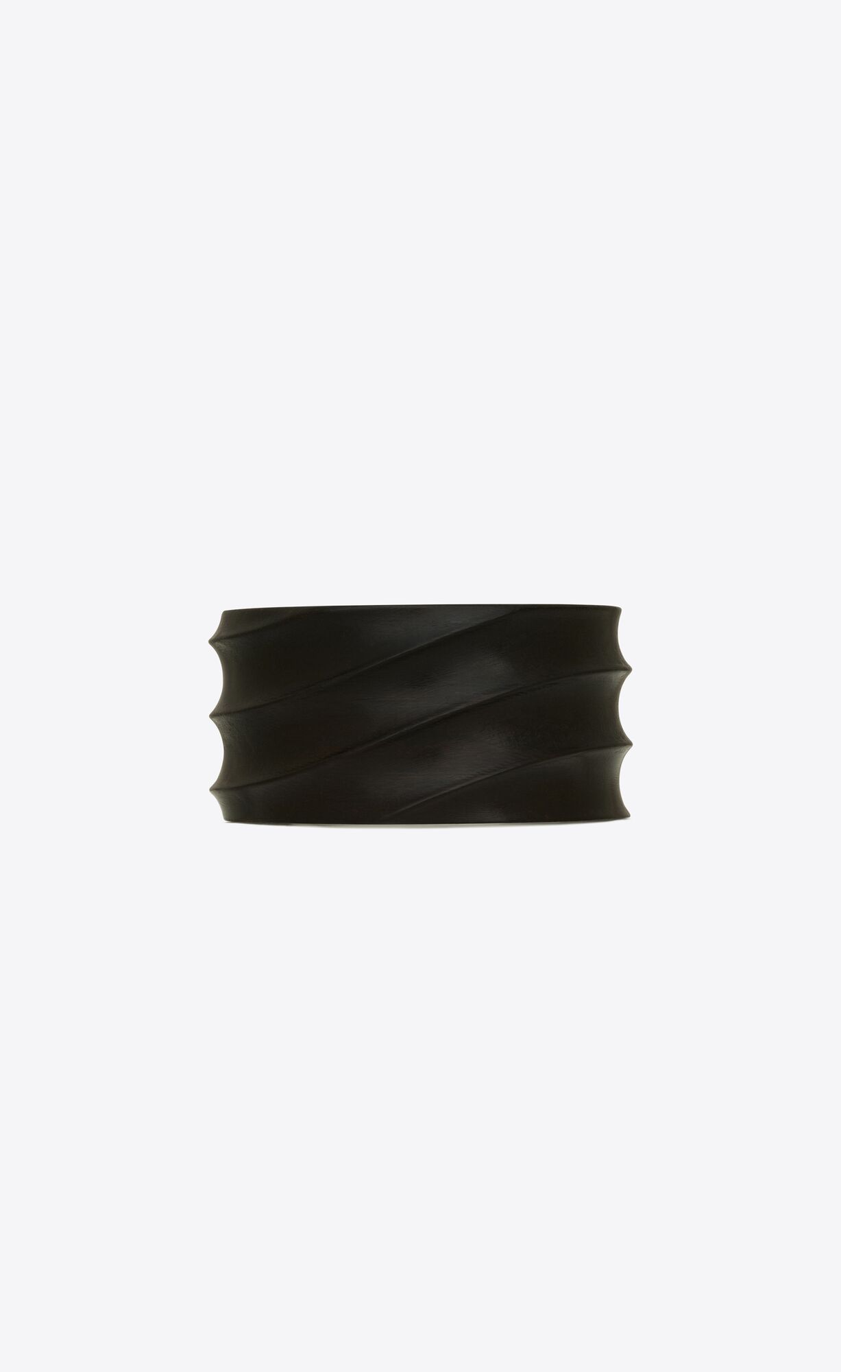 YSL Wavy Cuff In Bamboo Dark Brown And Gold | SPUYL8459