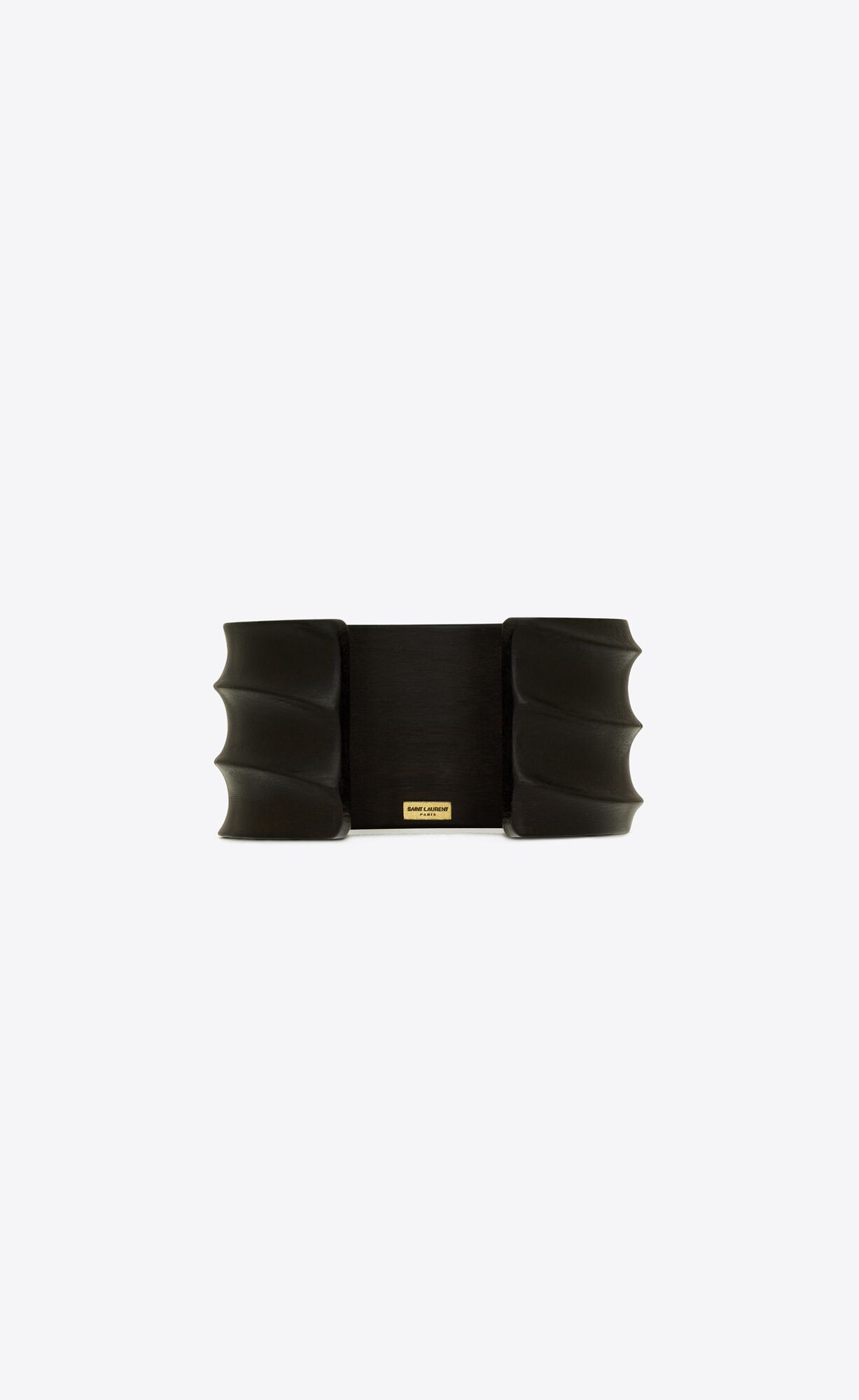 YSL Wavy Cuff In Bamboo Dark Brown And Gold | SPUYL8459