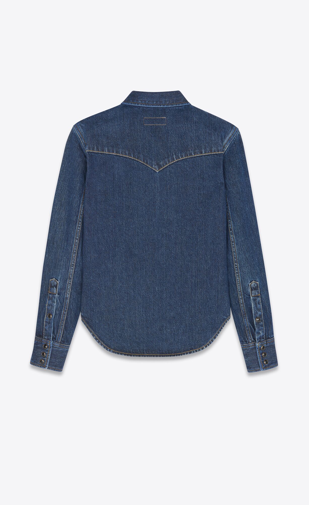 YSL Western Shirt In Deep Sea Blue Denim Deep Sea Blue | XEFZW2918