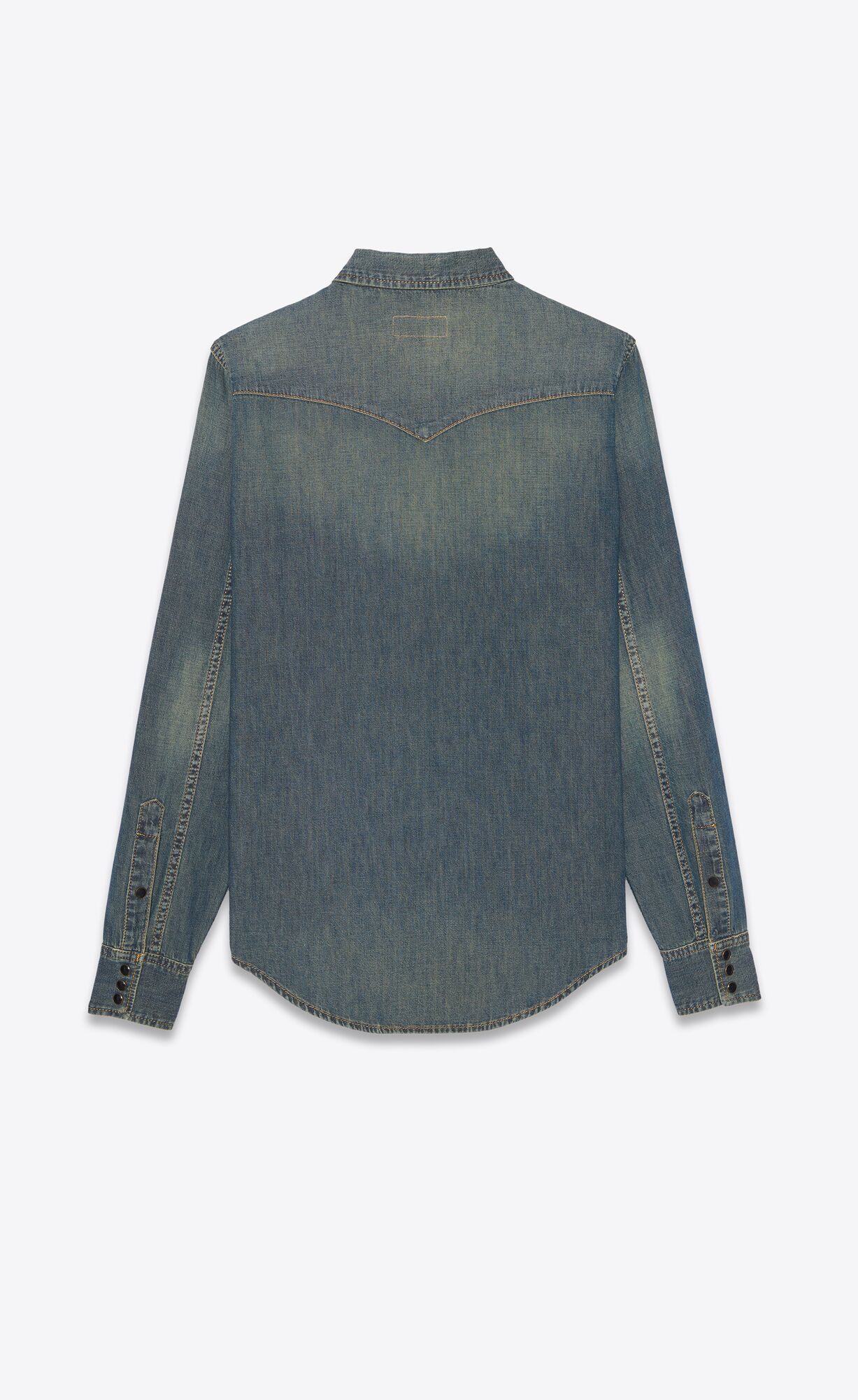 YSL Western Shirt In Deep Vintage Blue Denim Deep Vintage Blue | TOMSV8945