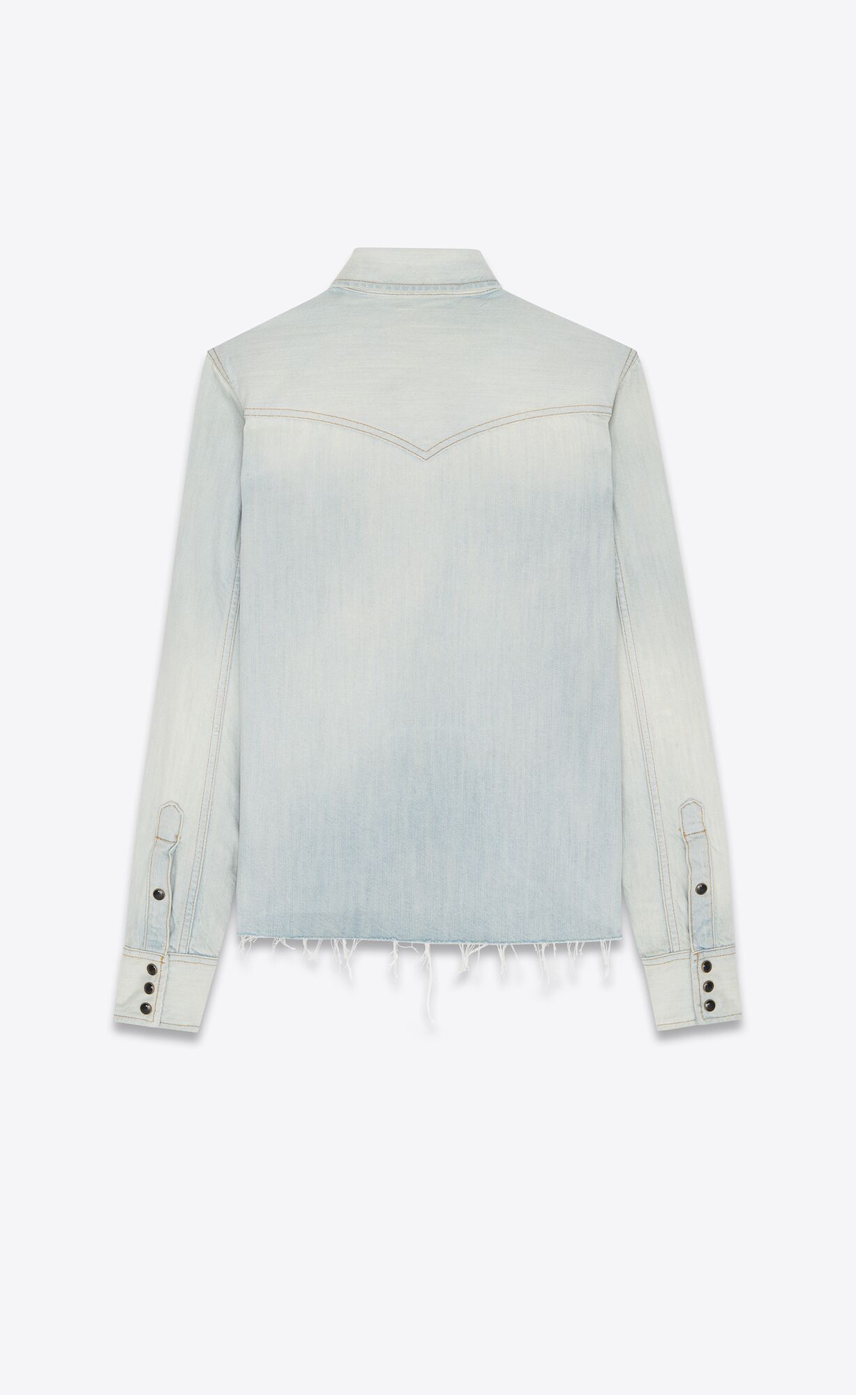 YSL Western Shirt In Dusty Sky Blue Denim Dusty Sky Blue | QURZP6492