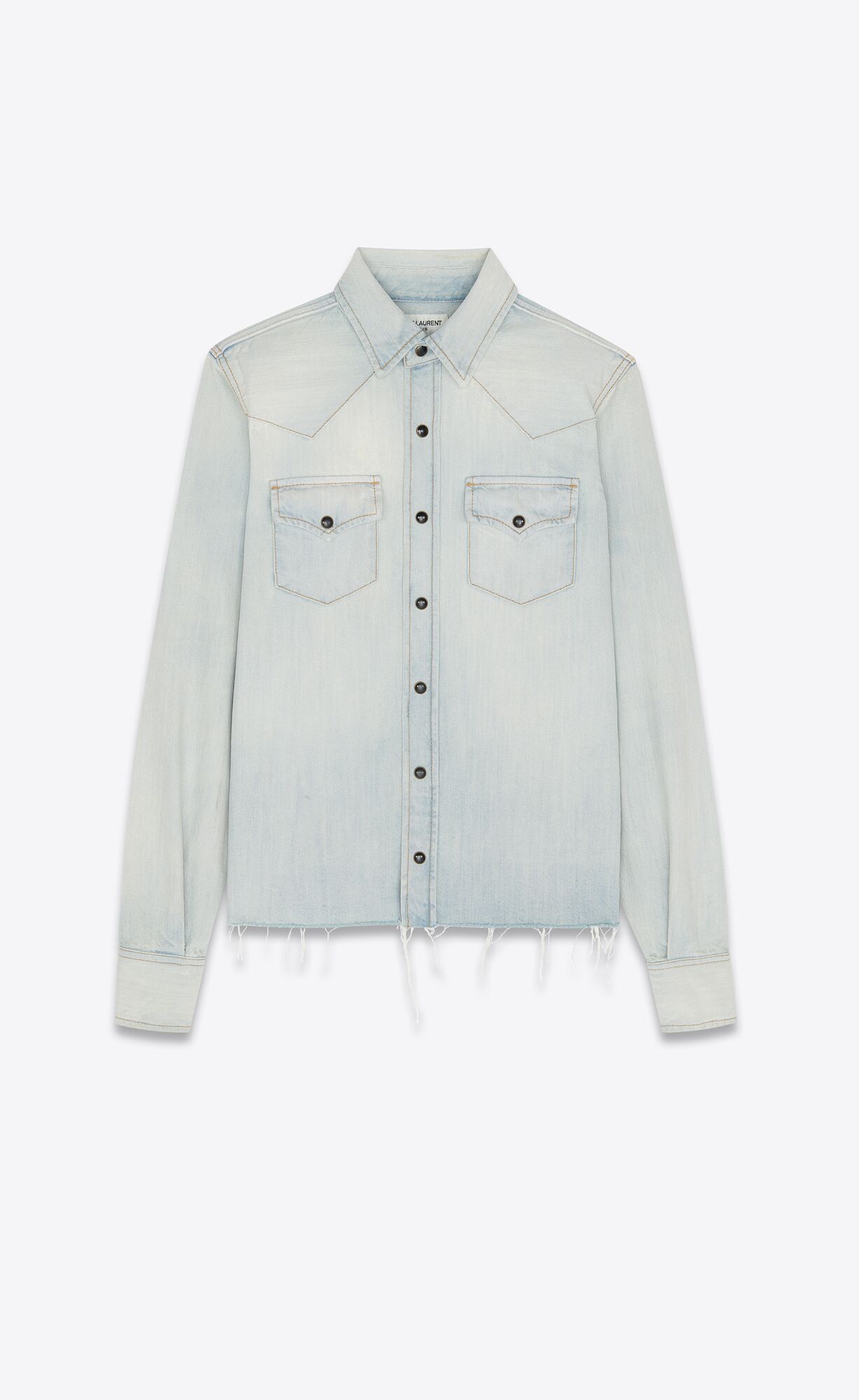 YSL Western Shirt In Dusty Sky Blue Denim Dusty Sky Blue | QURZP6492