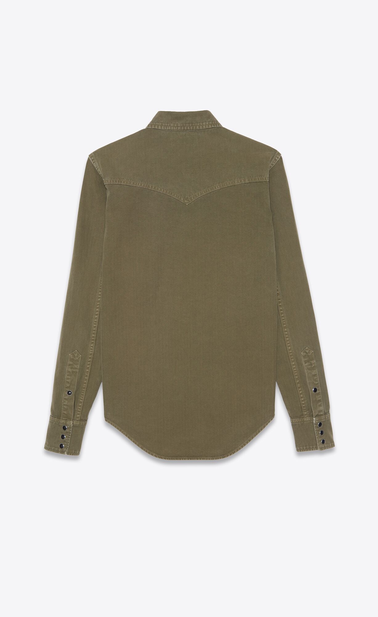 YSL Western Shirt In Khaki Stonewashed Denim Khaki Stonewash | UOGZF6508