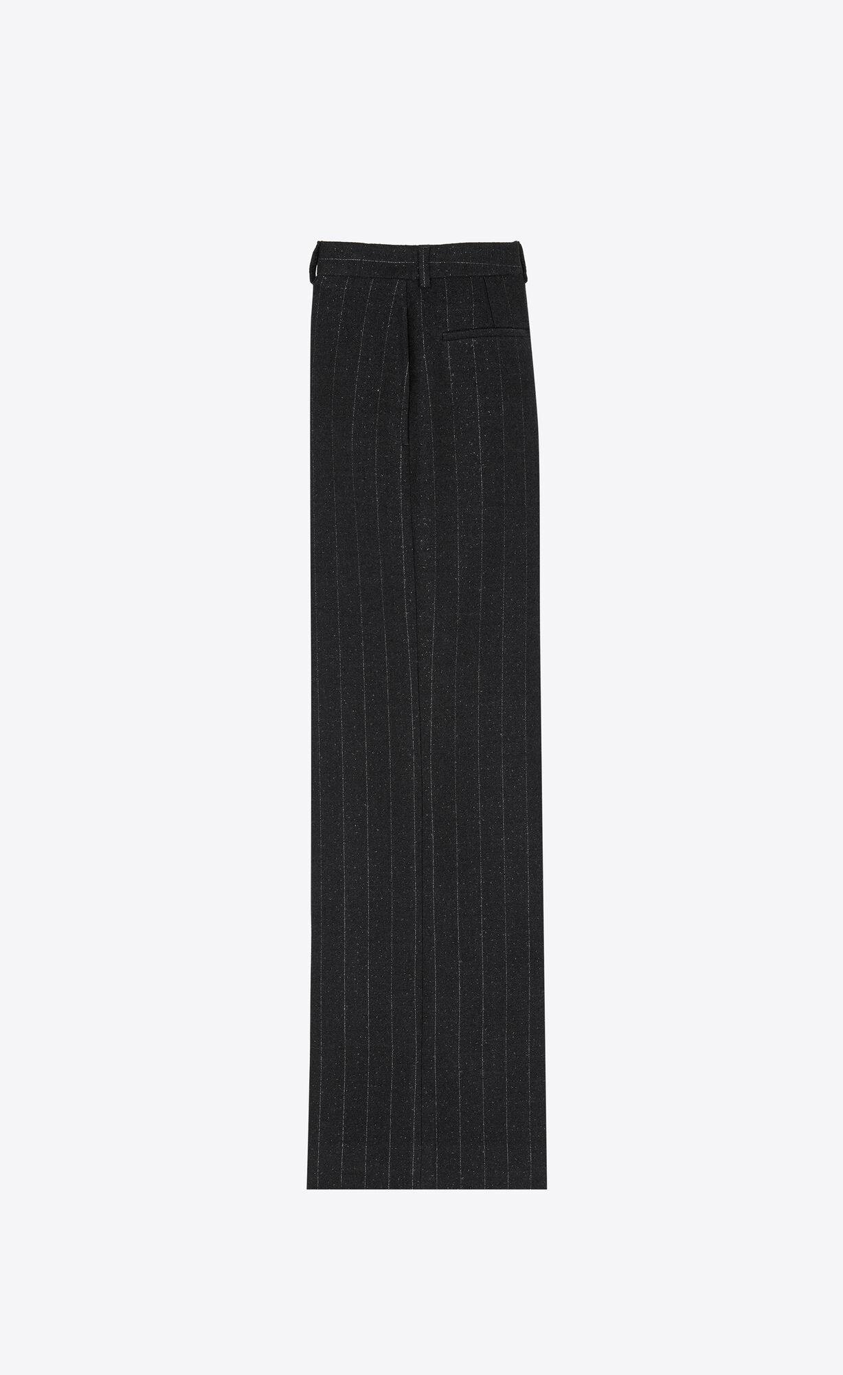 YSL Wide-leg Pants In Pinstripe Wool Anthracite Argent | MLEJY8091