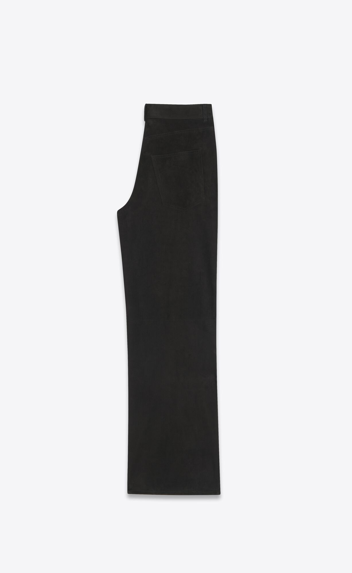 YSL Wide-leg Pants In Suede Black | QJKMI0193