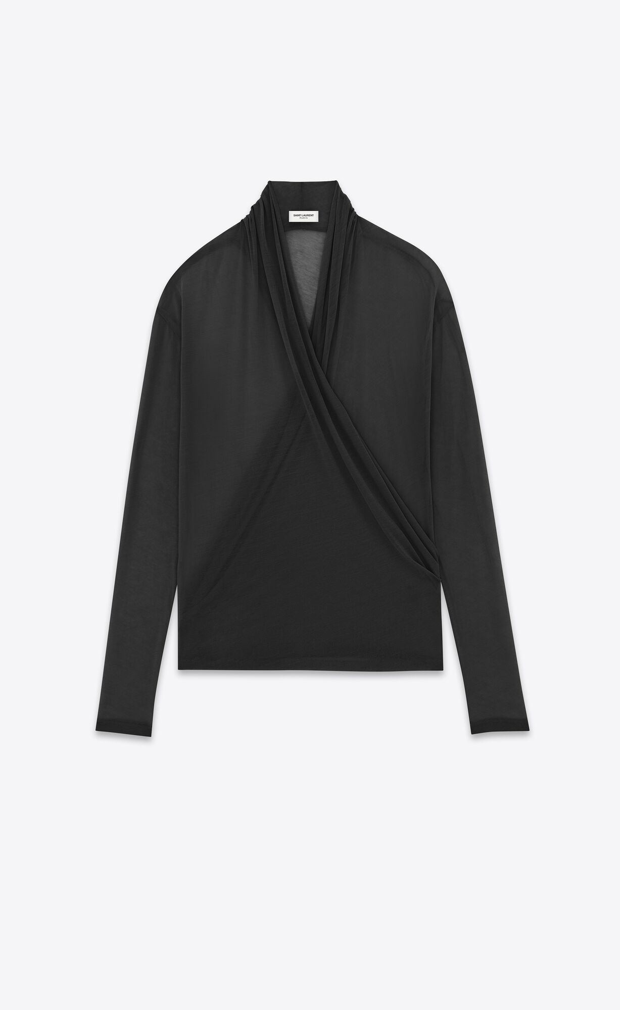 YSL Wrap-over Top In Jersey Black | HGXTB8710