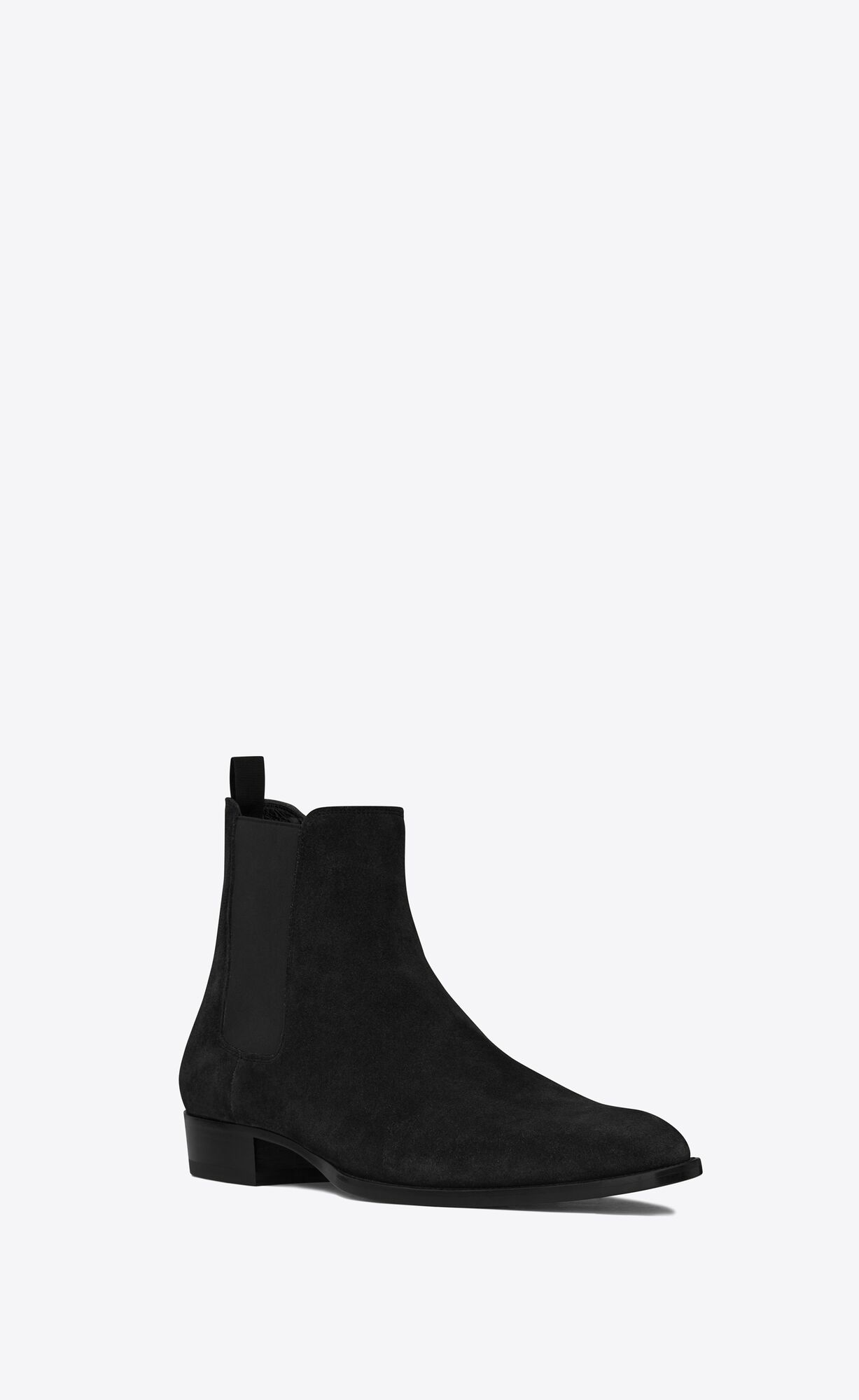 YSL Wyatt Chelsea Boots In Suede Black | FBWCQ8290