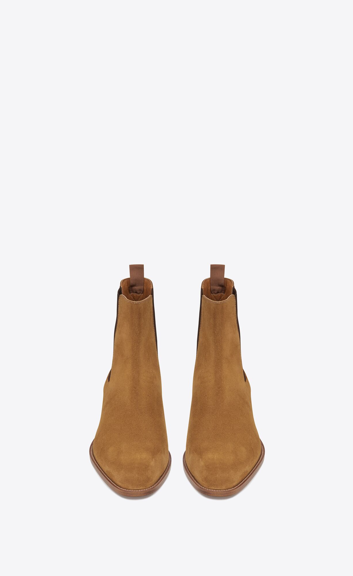 YSL Wyatt Chelsea Boots In Suede Tan | FRXSB7921