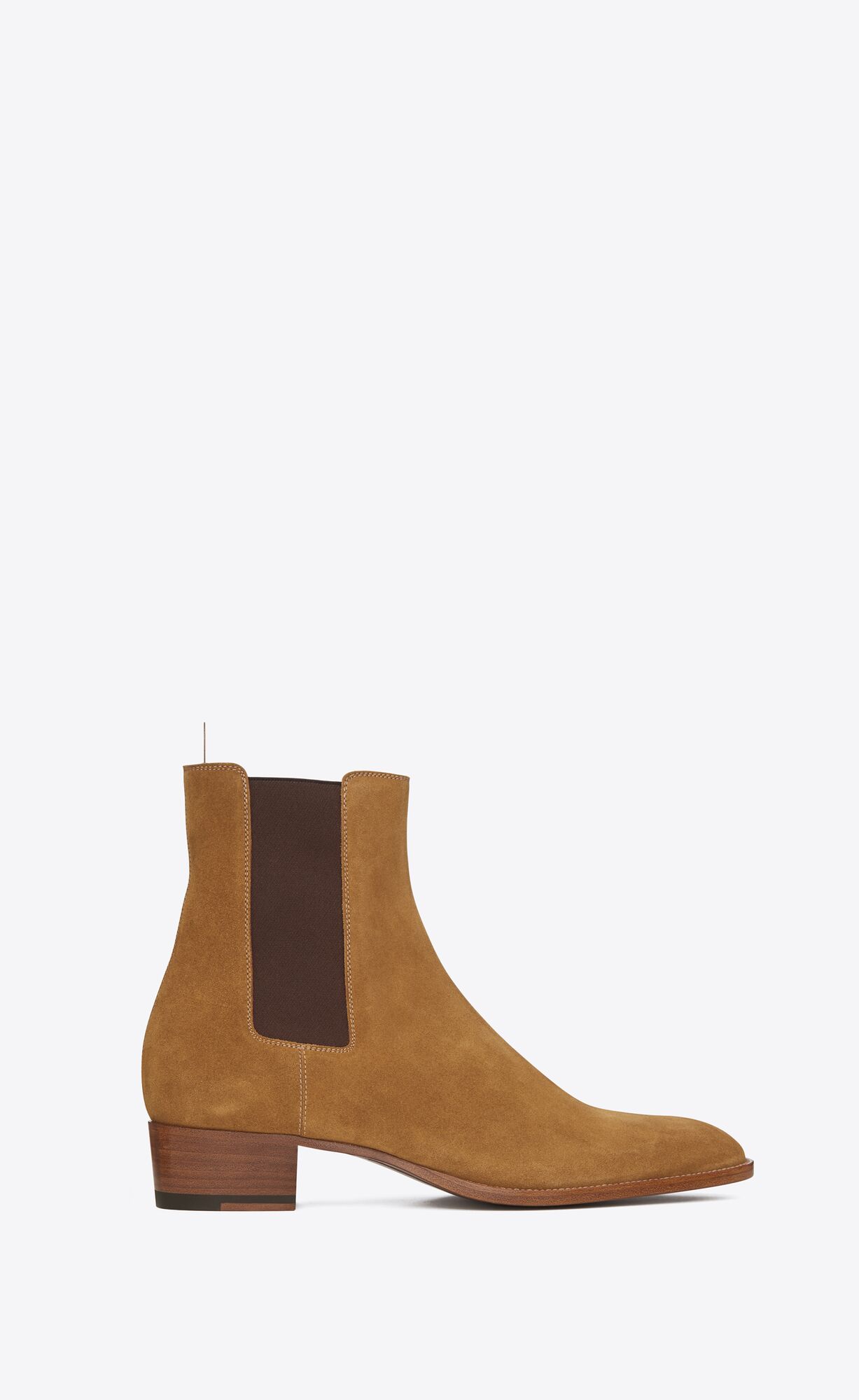 YSL Wyatt Chelsea Boots In Suede Tan | FRXSB7921