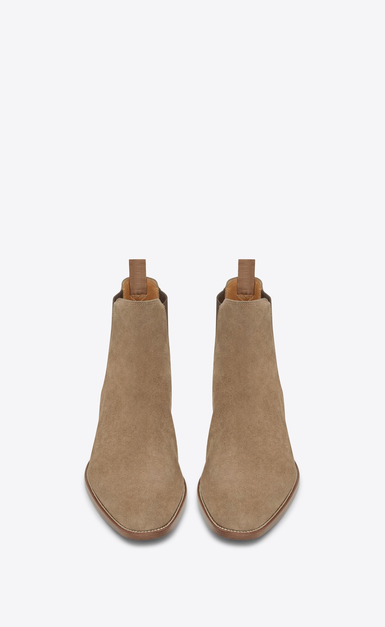 YSL Wyatt Chelsea Boots In Suede Tobacco | YUSXF3940