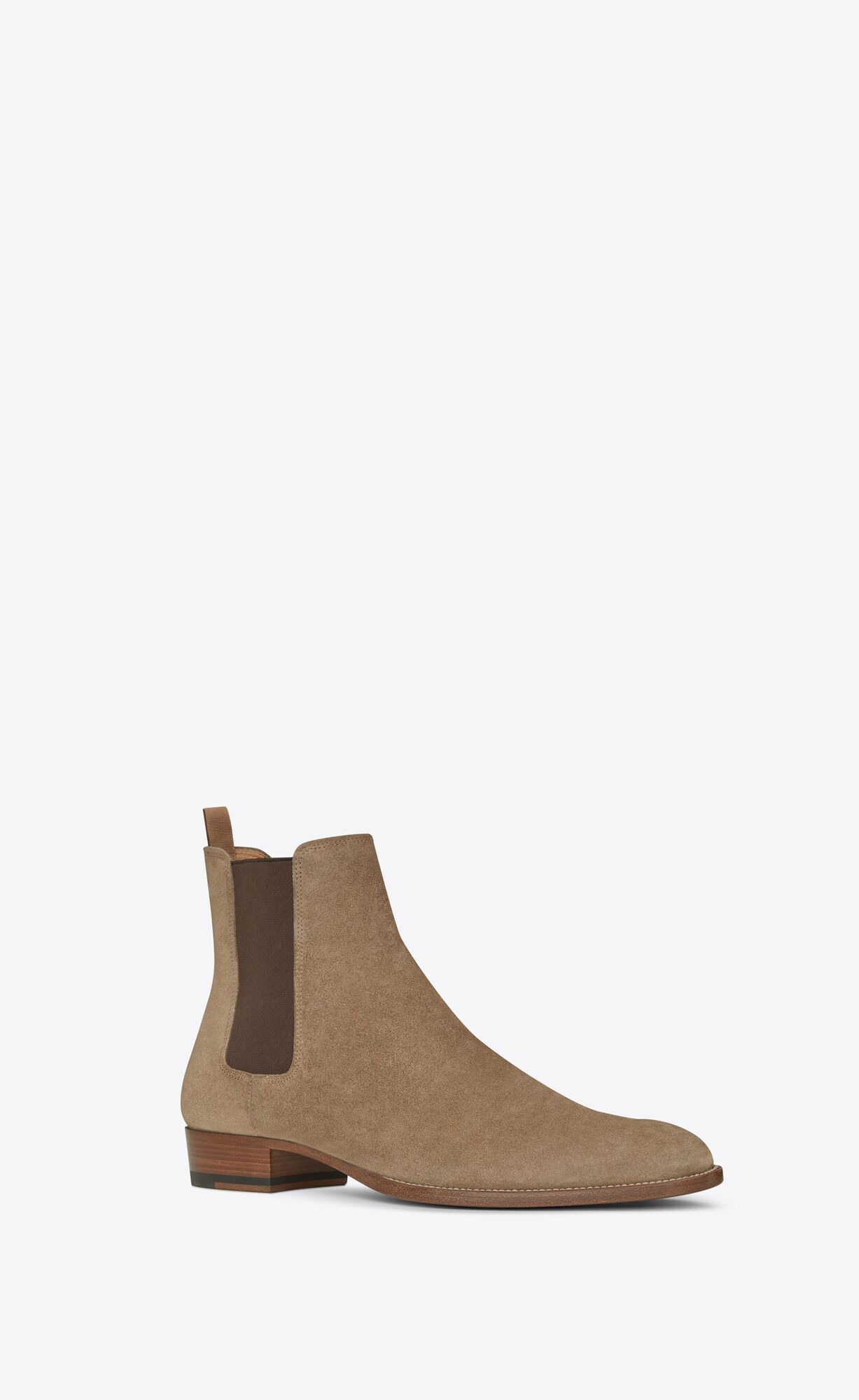 YSL Wyatt Chelsea Boots In Suede Tobacco | YUSXF3940