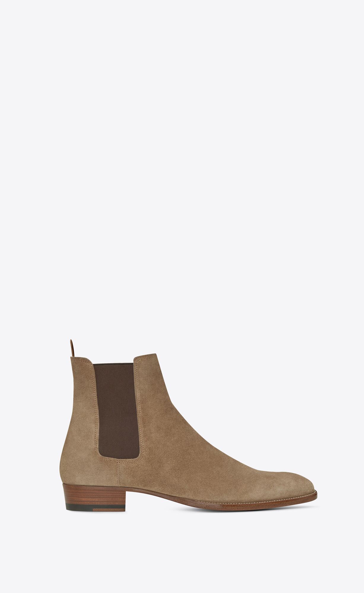 YSL Wyatt Chelsea Boots In Suede Tobacco | YUSXF3940