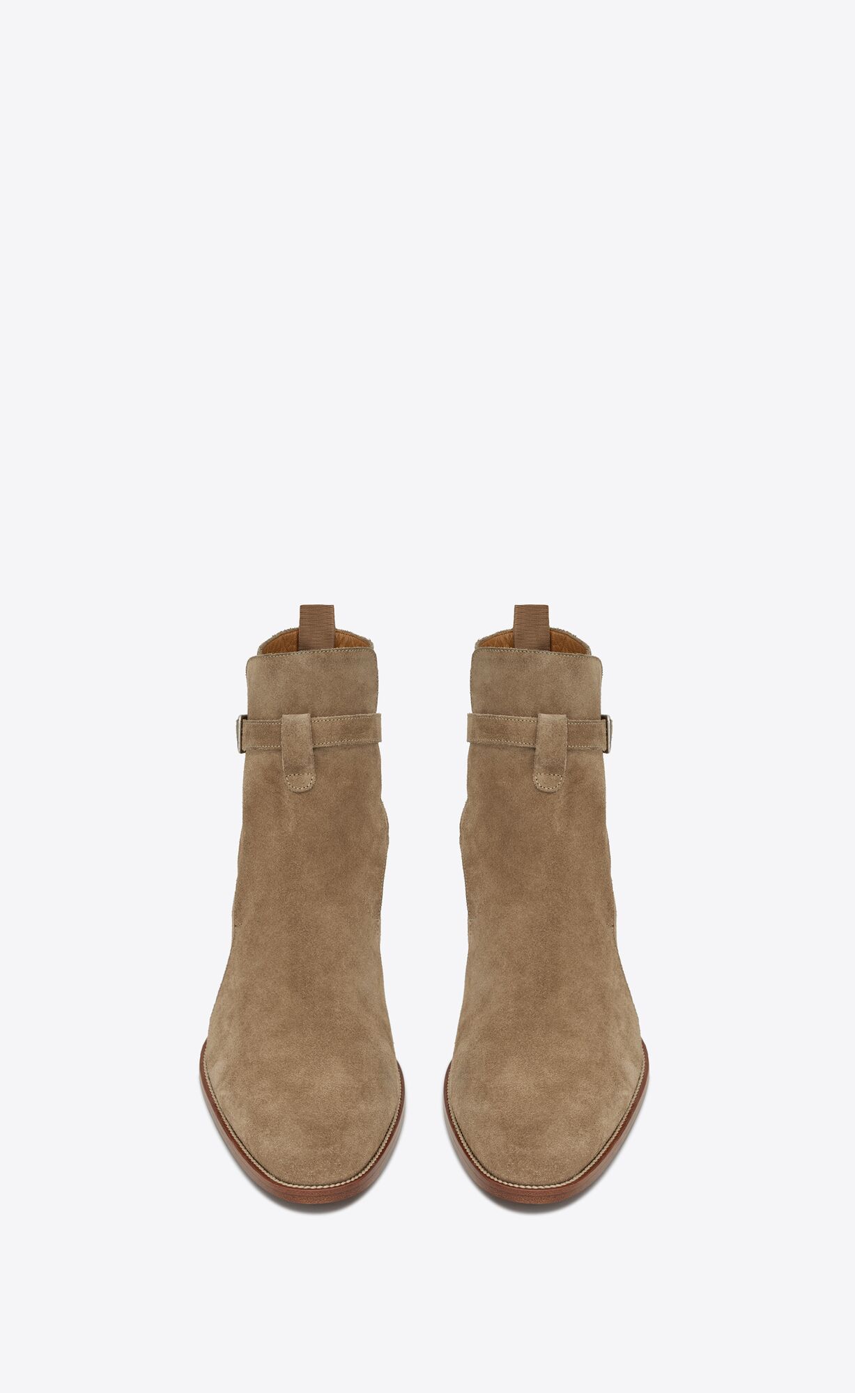 YSL Wyatt Jodhpur Boots In Suede Tobacco | HVWDS1836