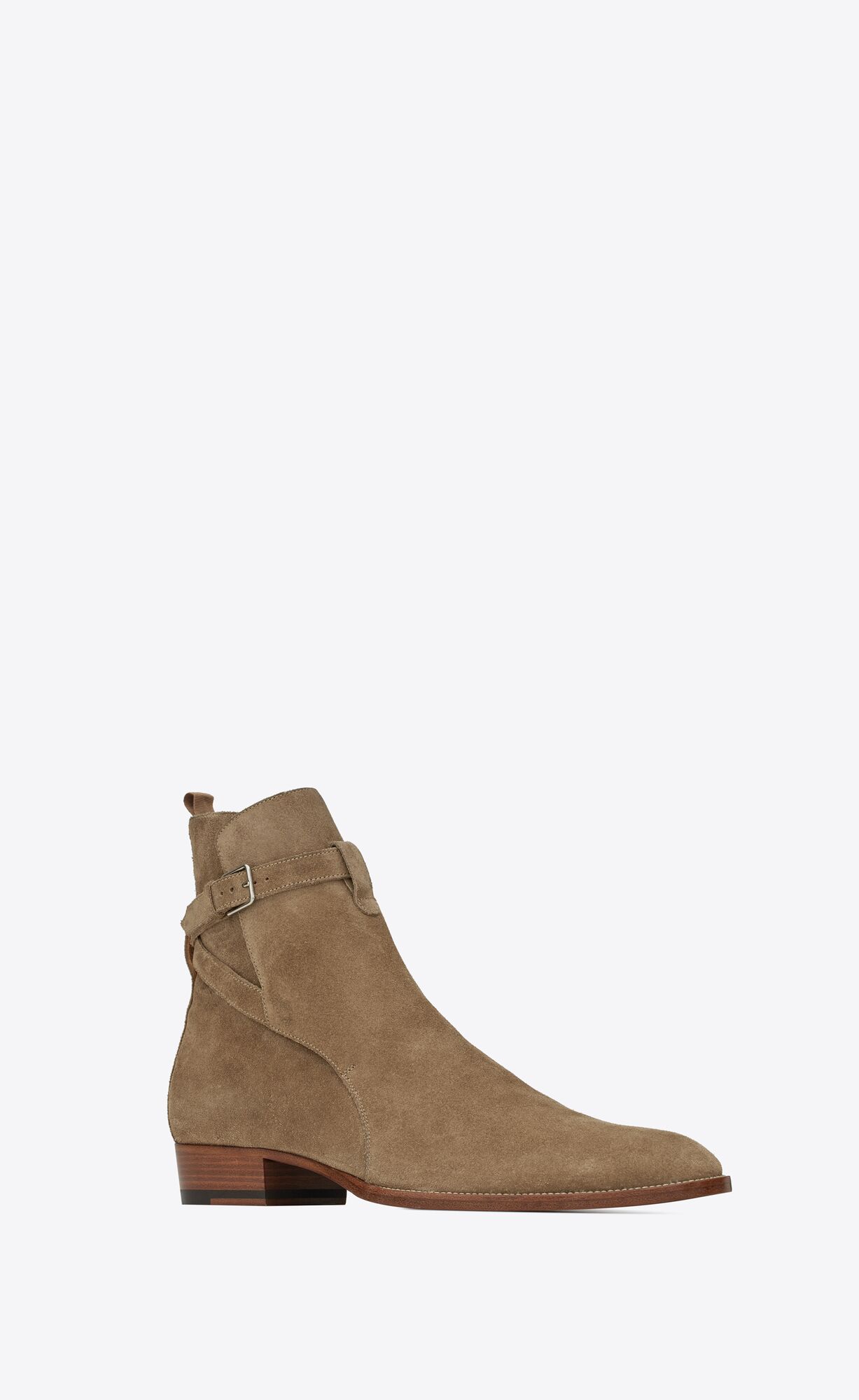 YSL Wyatt Jodhpur Boots In Suede Tobacco | HVWDS1836