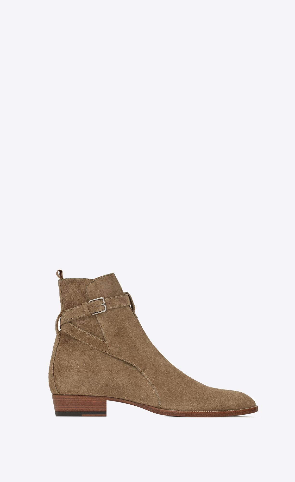 YSL Wyatt Jodhpur Boots In Suede Tobacco | HVWDS1836