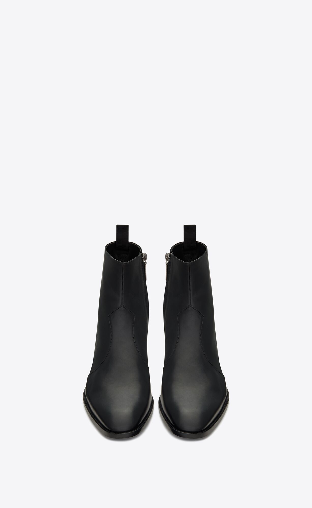 YSL Wyatt Zipped Boots In Smooth Leather Black | TAWUC8320