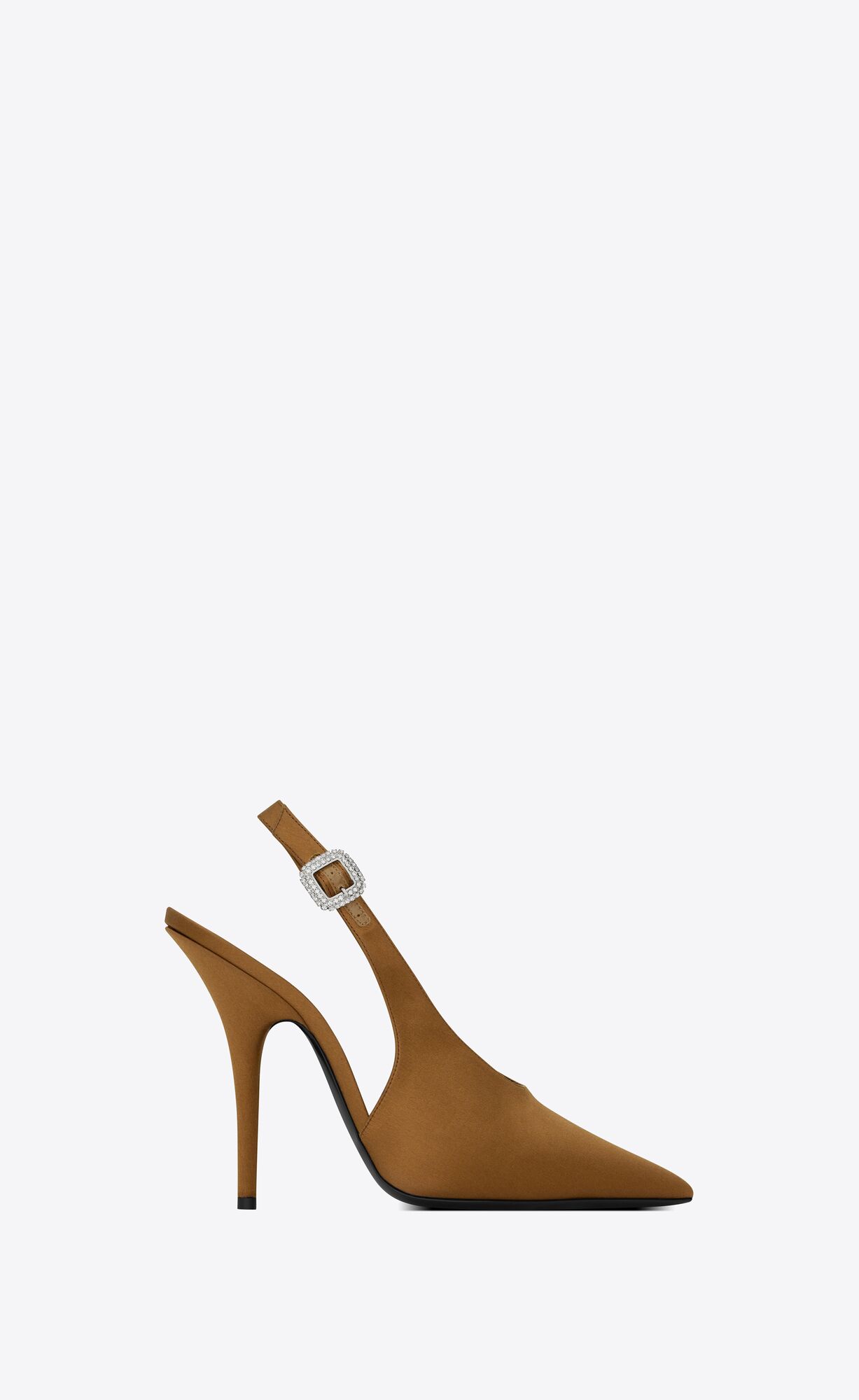 YSL Yasmeen Slingback Pumps In Silk Satin Noisette | MFYTX6815