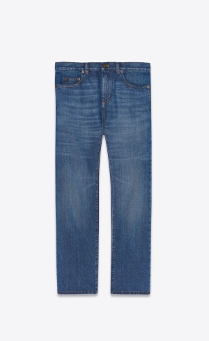 YSL Authentic Straight Jeans In Blue Ink Wash Denim Blue Ink Wash | BEZQK7651