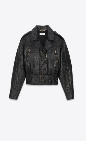 YSL Biker Jacket In Lambskin Black | SLPVQ1268