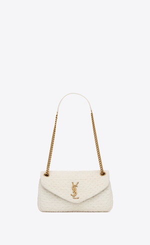 YSL Calypso In Organza And Lambskin White Corn And Cream | FZYWQ6732