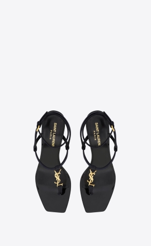 YSL Cassandra Sandals In Silk Satin Patriot Navy | XAJQD3401