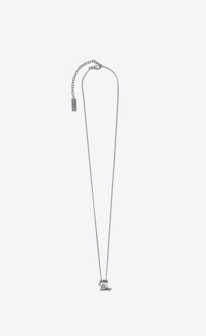 YSL Cassandre Twist Pendant Necklace In Metal Mirror | GQKDL9625