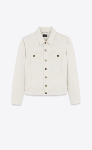 YSL Classic Jacket In Caribbean White Denim Carribean White | NURYS9170