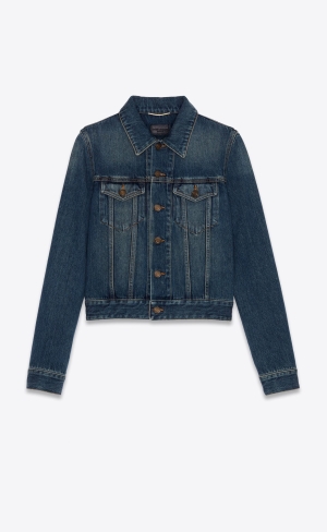 YSL Classic Jacket In Deep Vintage Blue Denim Deep Vintage Blue | ZAUGJ8749