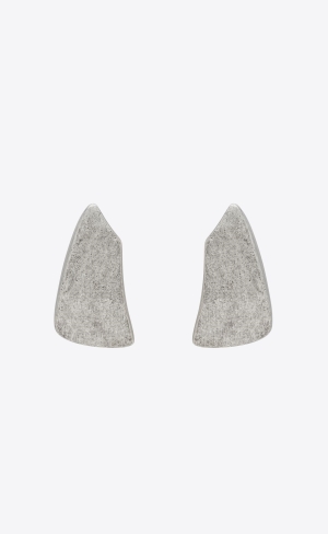 YSL Comet Earrings In Metal Oxidized Silver | BCQHR4236