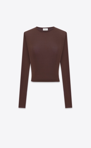 YSL Cropped Top In Jersey Bordeaux | WMVCY8150