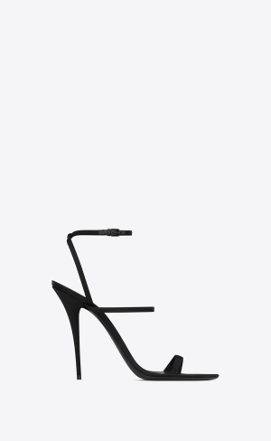 YSL Dive Sandals In Crepe Satin Black | DVSFO7452