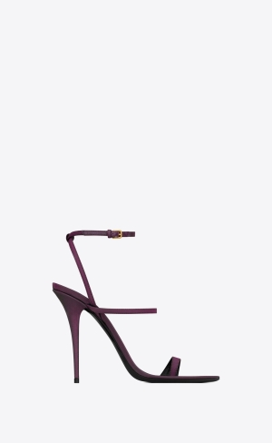 YSL Dive Sandals In Shantung Prune | CUJYW4086