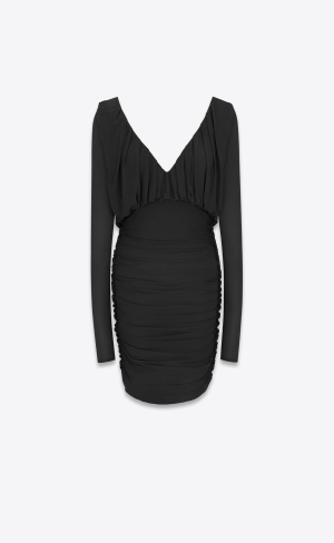 YSL Draped Dress In Jersey Black | MPIJA9620