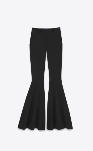 YSL Flared Pants In Gabardine Black | ZRTGS8947