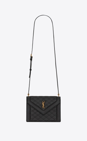 YSL Gaby Mini Satchel In Quilted Lambskin Noir | QDUNE5987