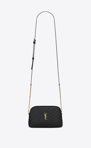 YSL Gaby Zipped Pouch In Quilted Lambskin Black | BDGVM2413