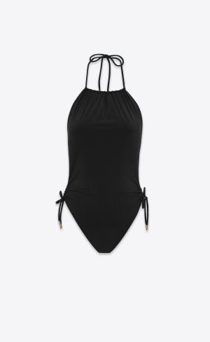 YSL Halterneck Swimsuit Black | GWBSE0548