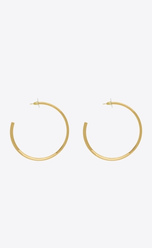 YSL Heart Hoop Earrings In Metal Gold | ULWFY3018